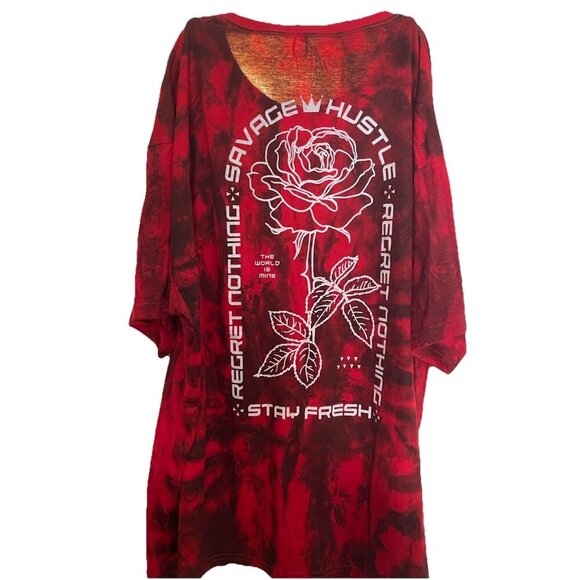 Fresh Laundry Rose Tie Dye Tee Graphic Shirt Women’s M Boho Y2K Style - Picture 4 of 5
